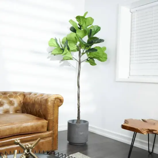 6ft. Potted Green Fiddle Leaf Artificial Tree {3}