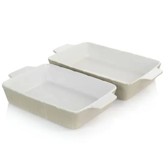 Martha Stewart Taupe Ceramic Rectangular Baker Set {6}