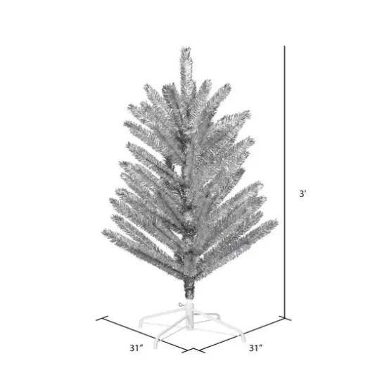 3ft. Unlit Silver Vintage Aluminum Artificial Christmas Tree {5}