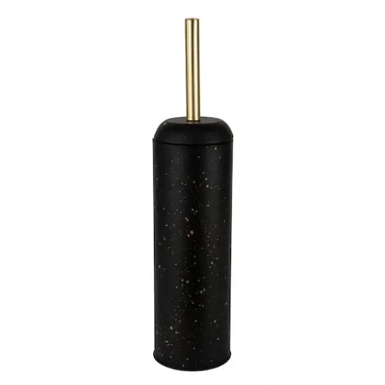 Elle D&eacute;cor Black & Gold Speckled Toilet Brush & Holder {3}