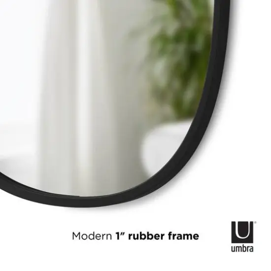 Umbra 24" Black Hub Oval Wall Mirror {5}