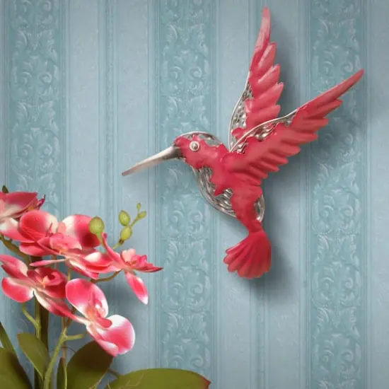 16" Pink Bird Wall Decoration {3}