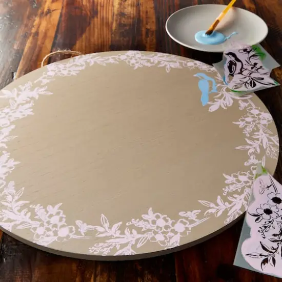 18" Greywashed Round Plaque by Make Market&reg; {3}