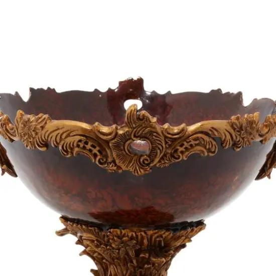 19" Gold Resin Traditional D&eacute;cor Bowl {7}