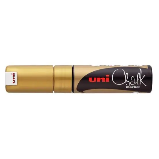 Uni Broad Chisel Tip Chalk Marker Gold {1}