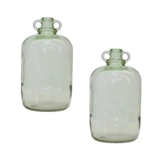 12.25" Sage Green Glass Jug Vases, 2ct. {1}