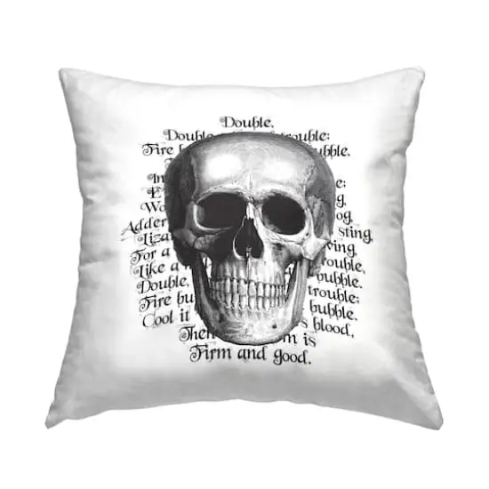 Stupell Industries Halloween Witch Spell Skull Phrase Throw Pillow {1}