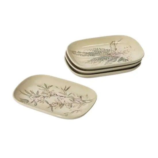 Hello Honey&reg; 6" Debossed Botanical Stoneware Dish Set with Crackle Glaze Finish {5}