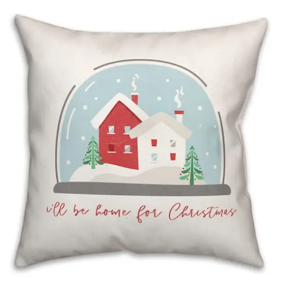 Home Christmas Snow Globe Throw Pillow {3}