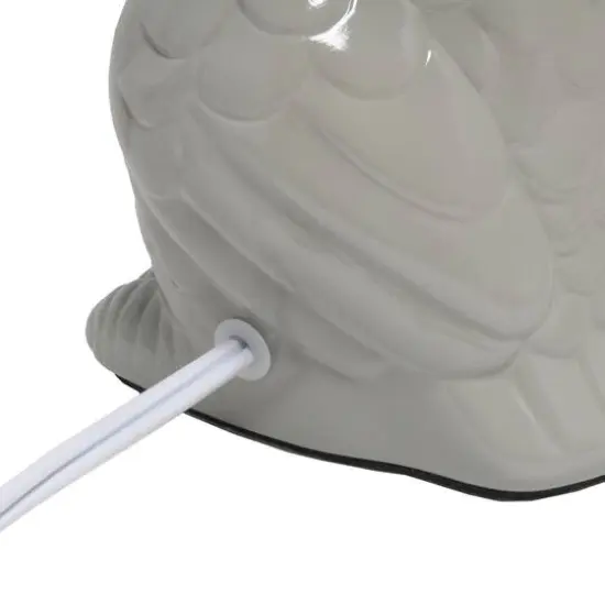 Simple Designs 13" Ceramic Owl Table Lamp Gray {11}