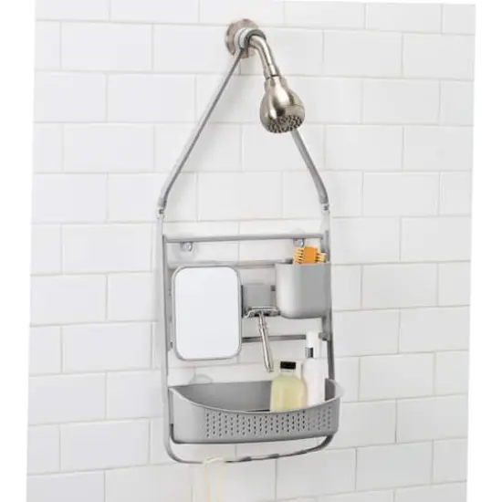 Bath Bliss 28" Deluxe Flex Adjustable Shower Caddy Gray {4}