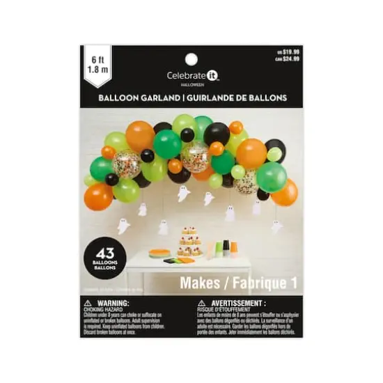 Orange, Black & Green Halloween Balloon Garland by Celebrate It™ {4}