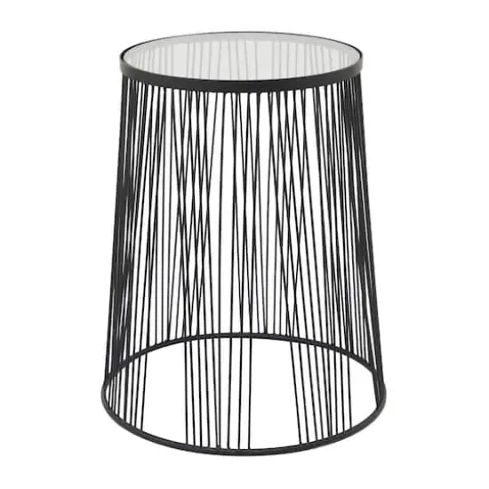 Black Metal Contemporary Accent Table, 22" x 18" x 18" {3}