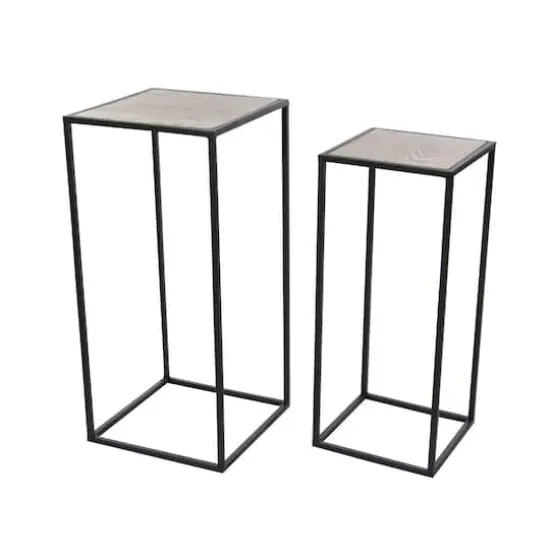Black Metal Contemporary Accent Table Set {1}
