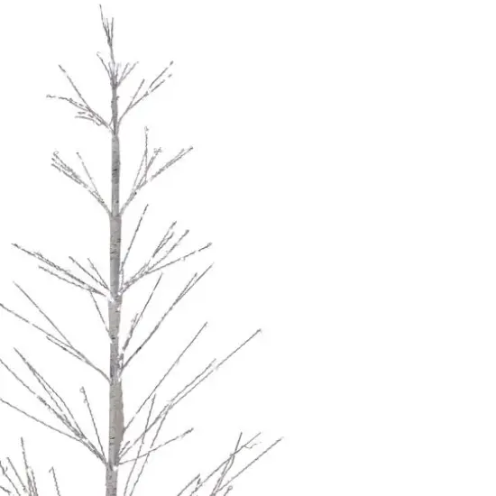 6ft. Pre-Lit White Birch Twig Artificial Tree, Pure White LED Lights {5}