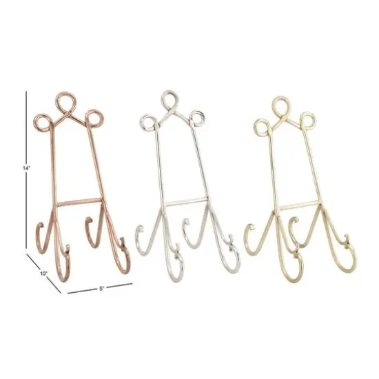 Set of 3" Multi Colored Metal Traditional Easel, 5" x 14" {7}