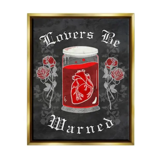 Stupell Industries Spooky Heart In Jar Framed Floater Canvas Wall Art {1}