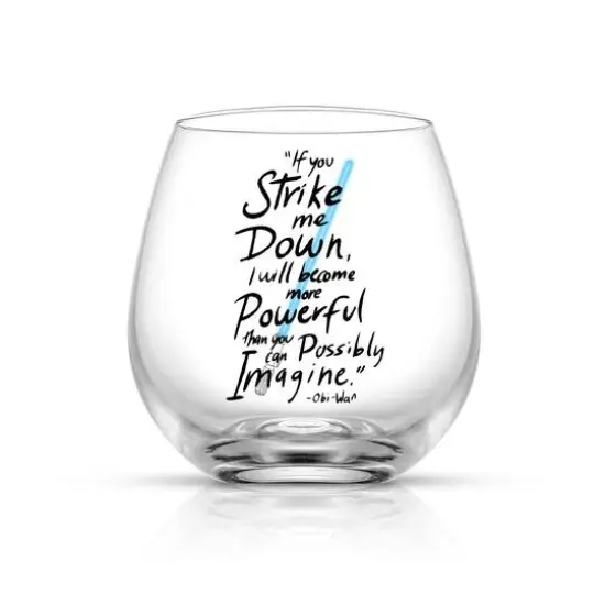 JoyJolt&reg; Star Wars&trade; 15oz. New Hope Obi-Wan Kenobi Blue Lightsaber Stemless Drinking Glass, 2ct. {4}