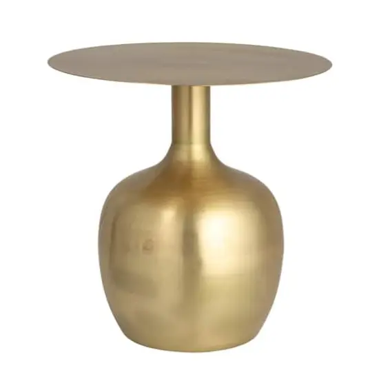 Hello Honey&reg; Gold Elegant Metal Round Side Table {1}