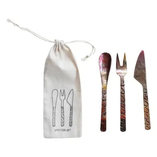 Hello Honey 3-Piece Hand-Forged Copper Appetizer Set, Burnt Finish {4}