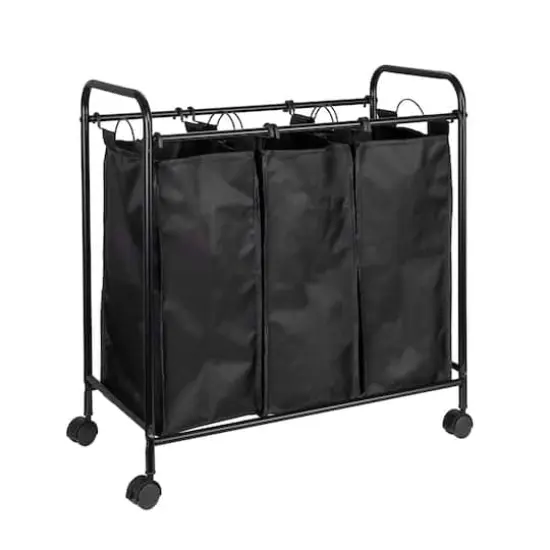 Household Essentials Triple Laundry Sorter Black {1}