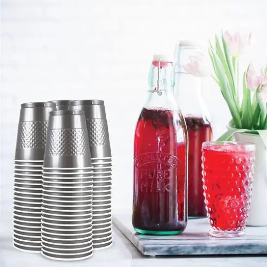 JAM Paper 12oz.Plastic Party Cups, 20ct. Silver {4}
