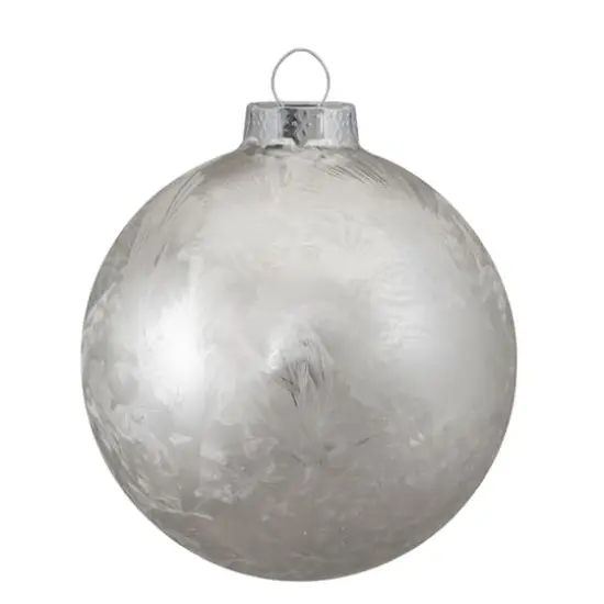 4ct. Silver & Clear 2-Finish Glass Ball Ornaments {7}