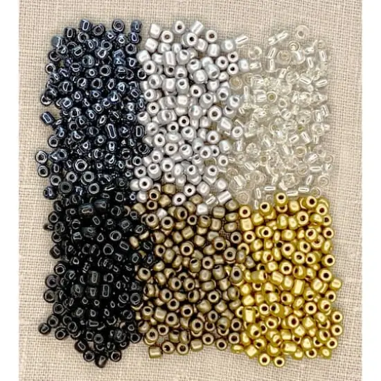 Jewelry Made By Me&trade; Clear, Gray, Black & Gold Round Beads {3}