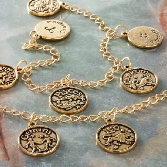 Antique Gold Metal Zodiac Beads, 17mm by Bead Landing&trade; {3}