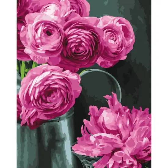 16" x 20" Peonies Paint-by-Number Kit with Wood Display Hanger by Artist's Loft&reg; {1}