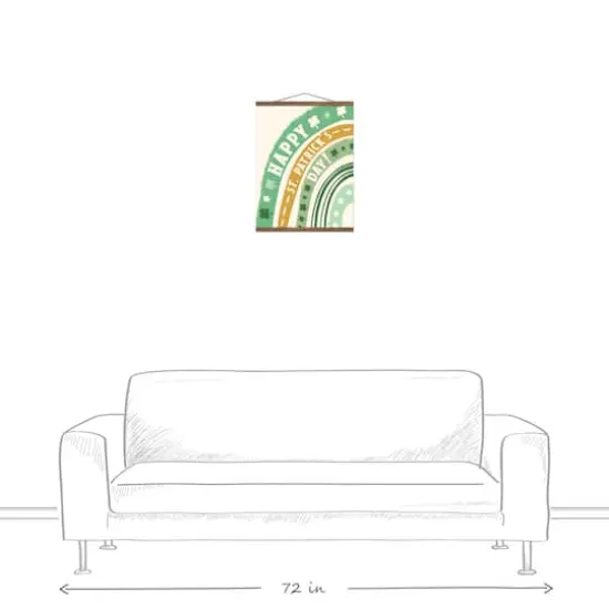 Happy St. Patrick's Day Rainbow Teak Hanging Canvas {4}