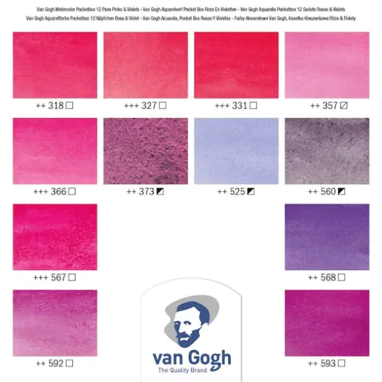 Van Gogh Pinks & Violets Watercolor Pocket Box Set {4}