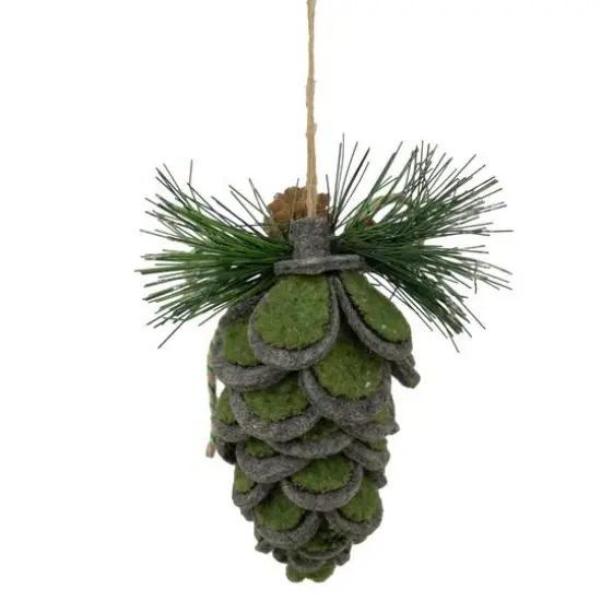 6" Pinecone Fabric Christmas Ornament {11}