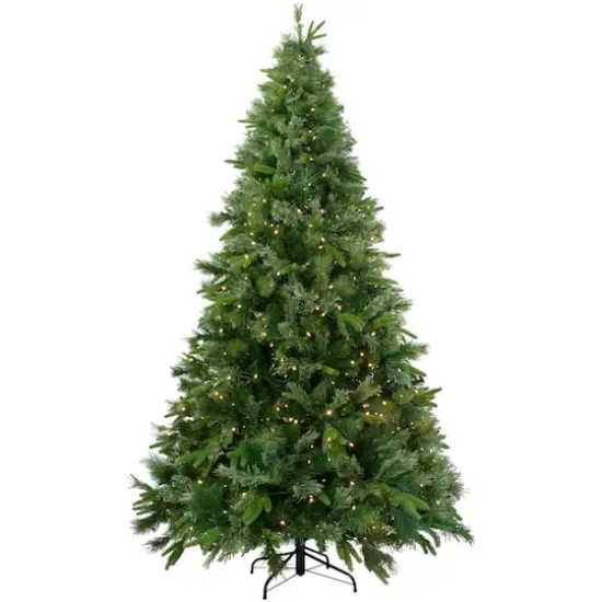 7.5 Ft. Pre-Lit Cashmere Mixed Pine Artificial Christmas Tree, Warm White LED Lights {3}