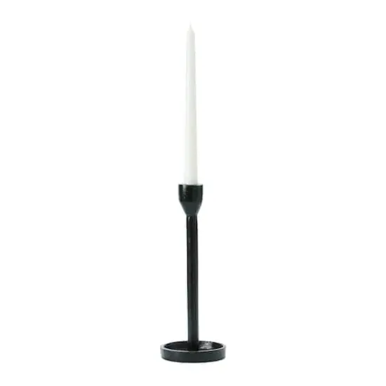 Hello Honey&reg; 10'' Black Cast Iron Taper Candle Holder {3}
