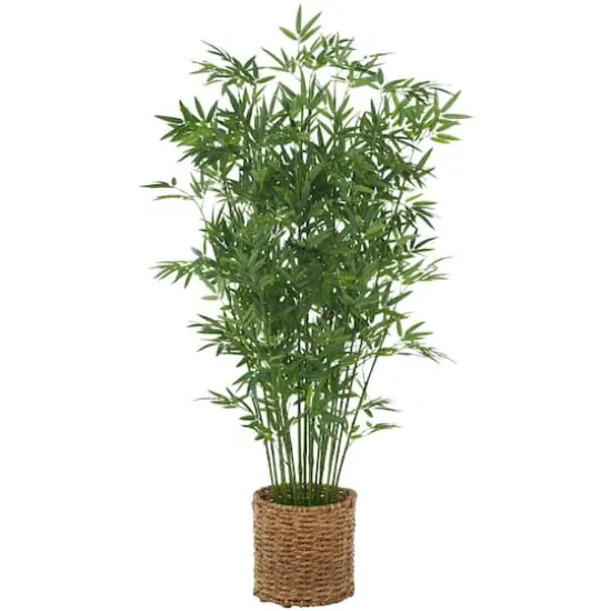 40" Natural Green Foliage Plant in Brown Seagrass Pot {1}