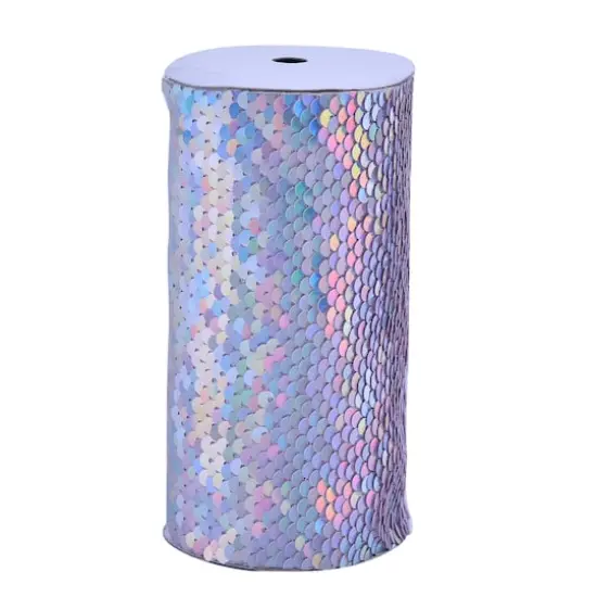 5.375" x 1yd. Mermaid Reversible Sequin Ribbon by Celebrate It&trade; Silver {1}