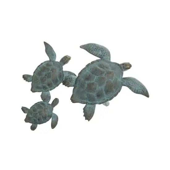 Hello Honey&reg; Teal with Verdigris Finish Turtle Family Wall D&eacute;cor {4}