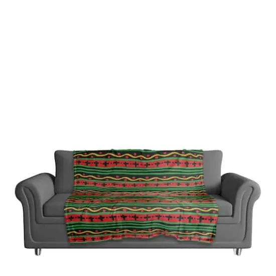 60" Kwanzaa Pattern Coral Fleece Blanket {4}