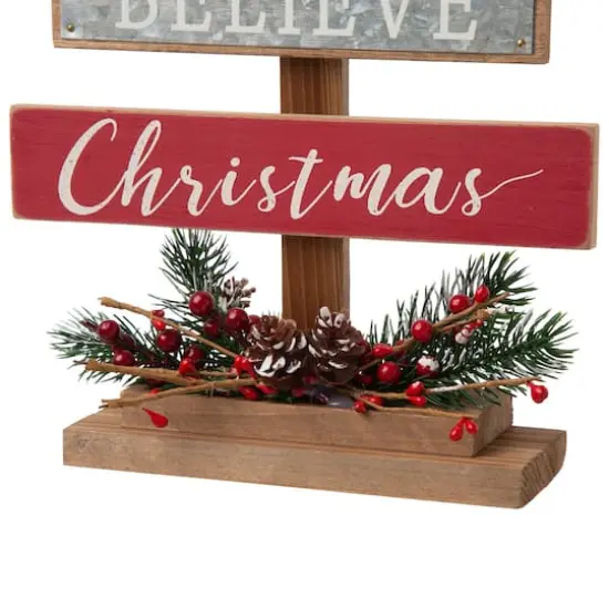 Glitzhome&reg; 20" Wooden Christmas Tree Sign {6}