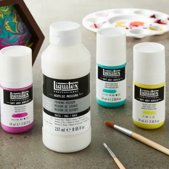 Liquitex&reg; Matte Pouring Medium & Soft Body Acrylic Set {3}