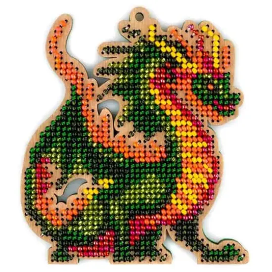 Wonderland Crafts Dragon Bead Embroidery on Wood Kit {1}