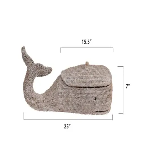 Hello Honey&reg; 24" Bankuan Rope Whale Box with Lid {5}