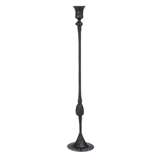 Hello Honey&reg; Black Decorative Hand-Forged Metal Taper Candle Holder {8}