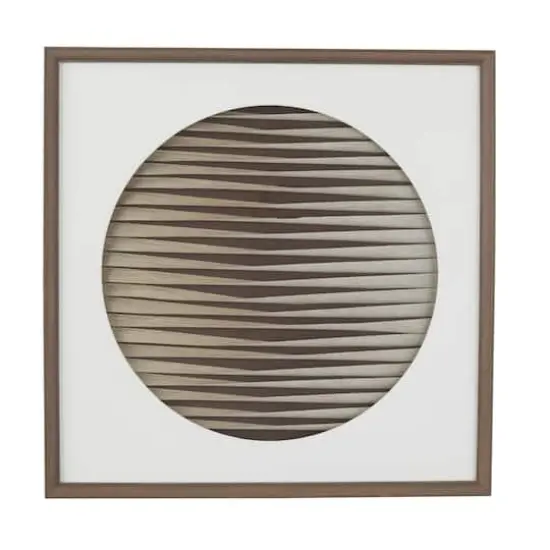 Brown Wood Contemporary Shadow Box, 24" x 2" x 24" {1}