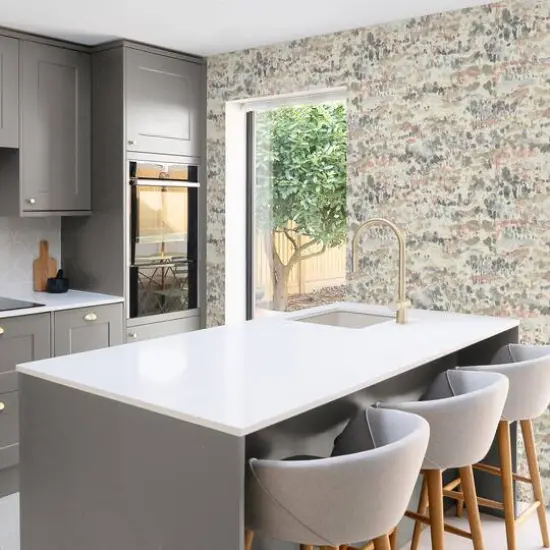 Surface Style Water Coloring Peel & Stick Wallpaper Sandcastle {4}