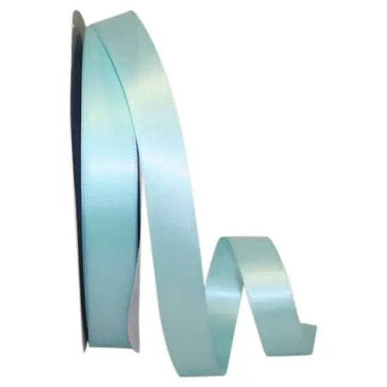 JAM Paper 7/8" x 100yd. Double Face Satin Ribbon Aqua {1}