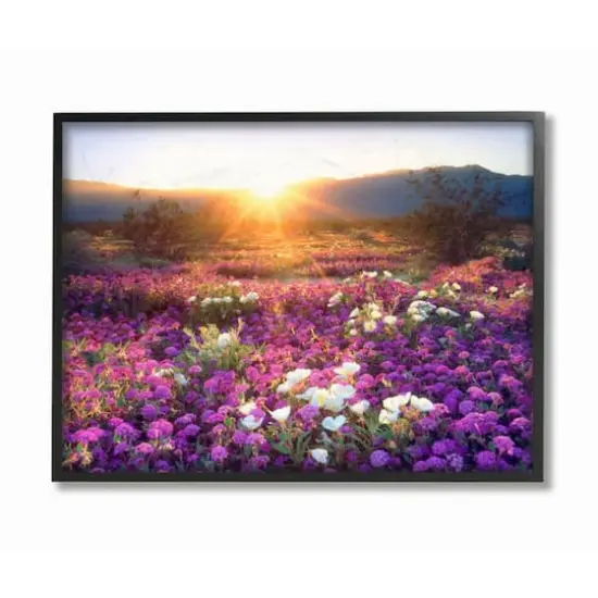 Stupell Industries Dune Wildflowers at Sunset Black Framed Wall Art {1}