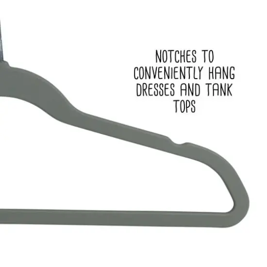 Honey Can Do Gray Slim Profile Rubber Kids Hangers, 10ct. {8}