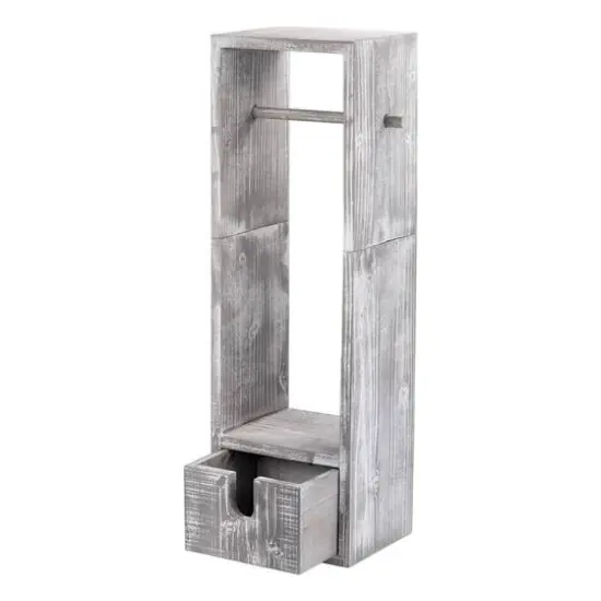 Rustic White Toilet Paper Dispenser with Storage & Drawer {1}
